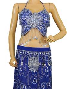 blue belly dancer costume clothing stylish fancy coin beaded bra wrap dress s ebay