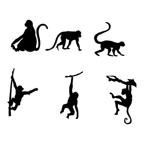 Monkey Silhouettes Vector Illustration 2858714 Vector Art At Vecteezy