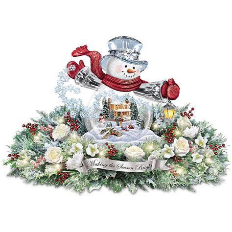 Maybe you would like to learn more about one of these? Thomas Kinkade Snowman Snow Globe Holiday Home Floral ...