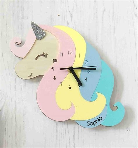Wooden Unicorn Clock Ubicaciondepersonascdmxgobmx