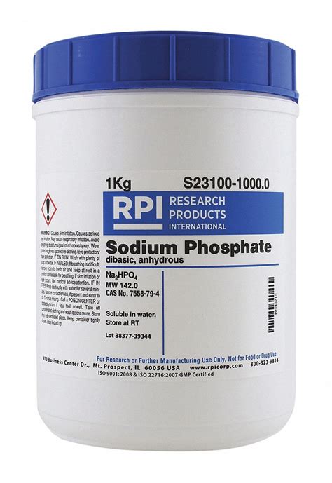 Rpi Sodium Phosphate Dibasic Anhydrous S23100 7558 79 4 142 Na2hpo4