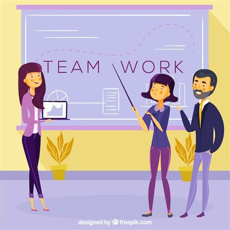 Free Vector Business Teamwork Concept With Flat Design