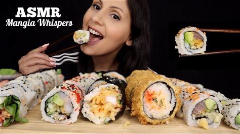 Asmr Eating Sushi 5k Subscribers Mukbang Whipser Mangia Whispers 먹방 Youtube