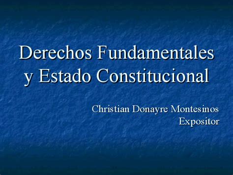 Ppt Derechos Fundamentales Y Estado Constitucional Vicente David