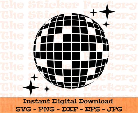 Disco Ball Svg Digital Download Svg Dfx Png Eps  Etsy