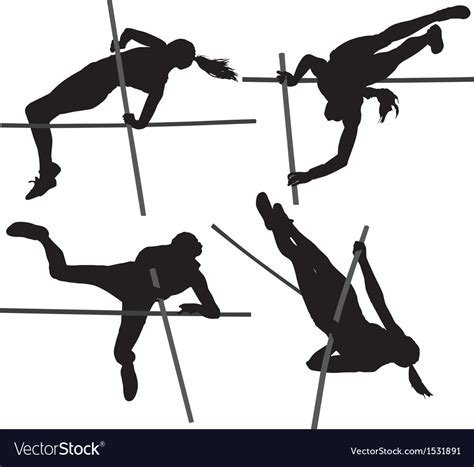 Pole Vault Silhouette Royalty Free Vector Image