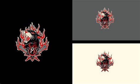 Premium Vector Head Panther And Flames Vector Design