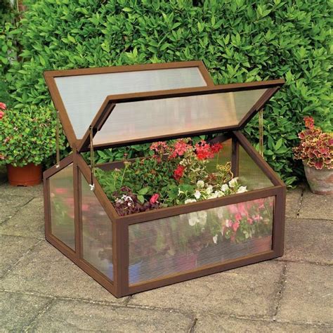 Costway Double Box Garden Wooden Green House Cold Frame Raised Plants