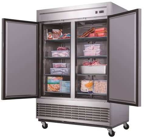 D55f 2 Door Commercial Freezer In Stainless Steel Dukers Appliance Co