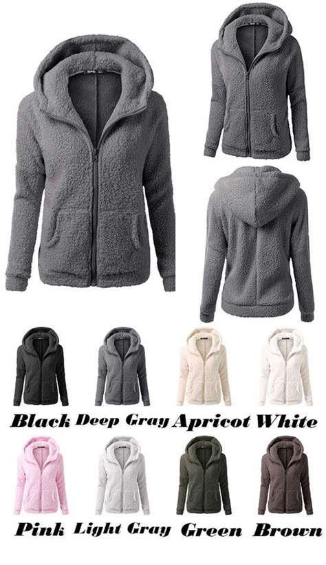 simple winter lambswool zipper outwear hoodies fluff coat pullover warm hooded sweatshirt for