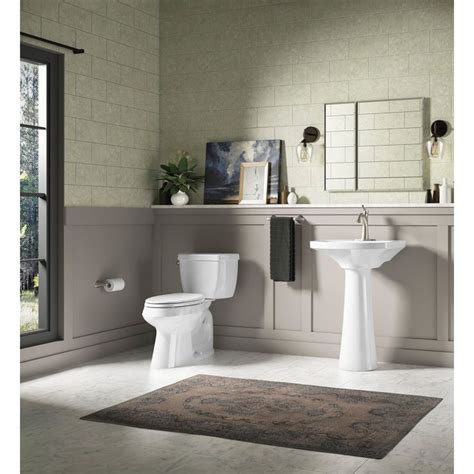 It has an amazing flush! KOHLER Highline Classic White WaterSense Elongated Chair ...