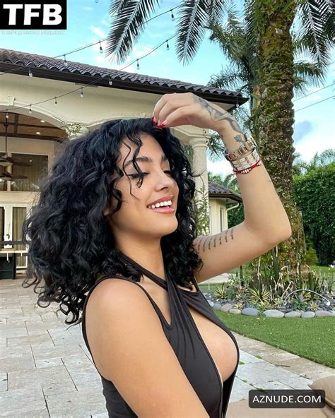 Malu Trevejo Sexy Poses Showing Off Her Hot Tits In A Black One Piece Swimsuit On Social Media