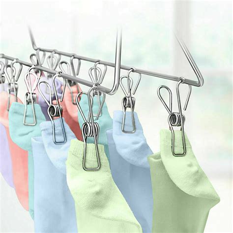 Stainless Steel Clothes Pegs Hanging Clips Pins Laundry Windproof Metal