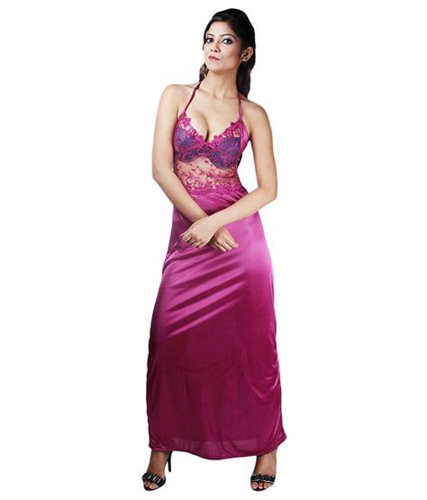 Buy Boosah Satin Nighty And Night Gowns Pink Online At Best Prices In India Snapdeal