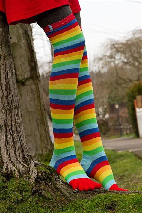 The Latest Variation Of Toetoes Rainbow Otk Toe Socks Colorful Socks Rainbow Colors Socks