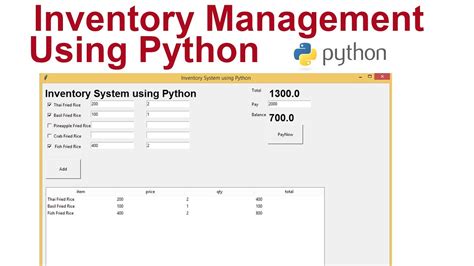 Inventory Management System Using Python With Source Code