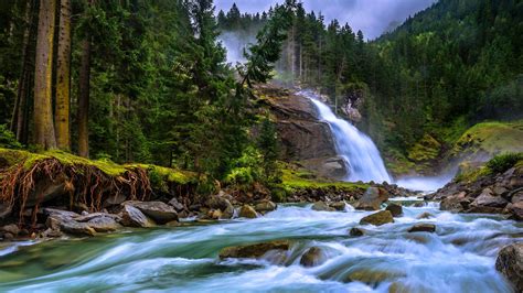 Krimml Waterfalls In Salzburg National Park Hohe Tauern Austria