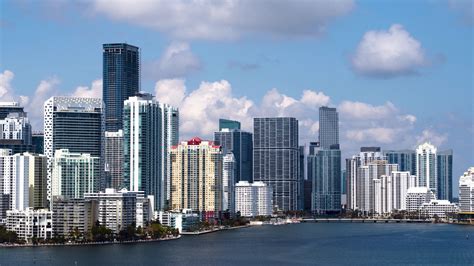 Downtown Miami Skyscrapers By Aerial Drone Stock Footageskyscrapers