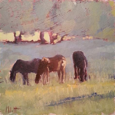 Heidi Malott Original Paintings Horses Morning Graze Original Oil Painting