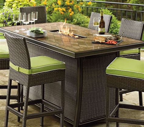 Bar Height Patio Table With Fire Pit