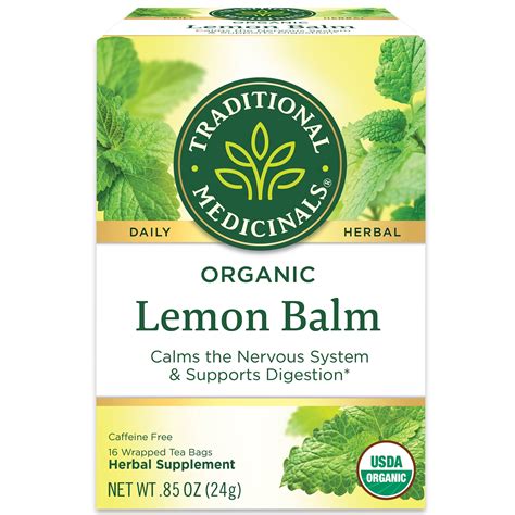 Traditional Medicinals Tea Organic Lemon Balm Tea Bags 16 Count