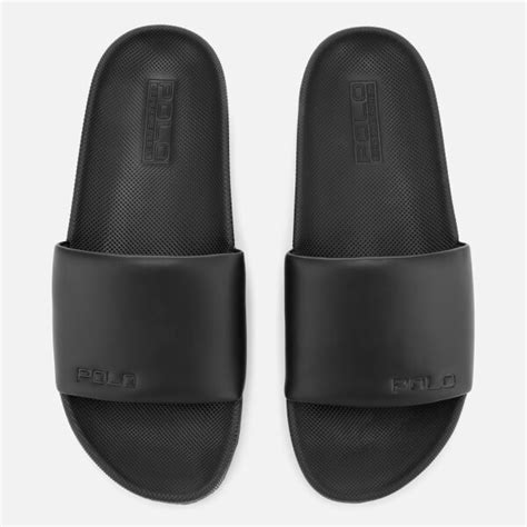 Polo Ralph Lauren Mens Cayson Slide Sandals Black Free Uk Delivery