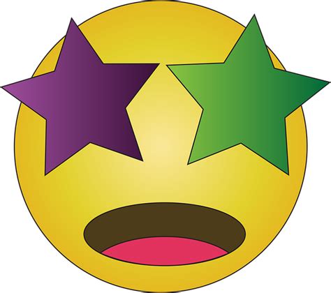 Starry Eyed Emoji Emotikon Vektorov Grafika Zdarma Na Pixabay Pixabay