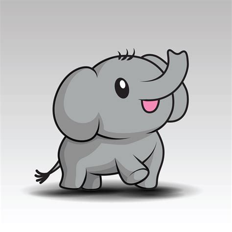 Cute Baby Elephant Cartoon Vector Illustration In Cute Elephant My