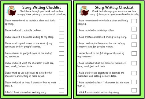 Story Writing Checklist Quality Primary Resources Writing Checklist