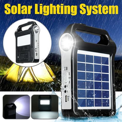 Portable 6v Rechargeable Solar Panel Power Storage Generator System Usb