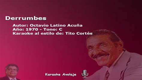 Derrumbes Tito Cortés Karaoke Tono C YouTube