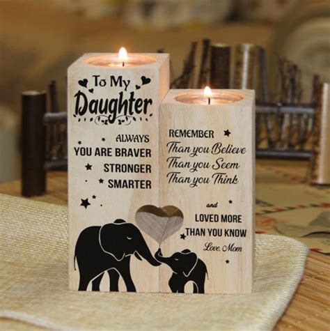 Mom To My Daughter Pair Candle Holder T For Daughter Etsy