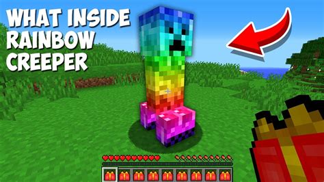 What Inside Rainbow Creeper You Will Be Shocked In Minecraft Youtube