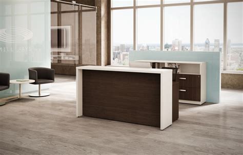 Laminate Recessed Front Desk D2 Office Furniture Design