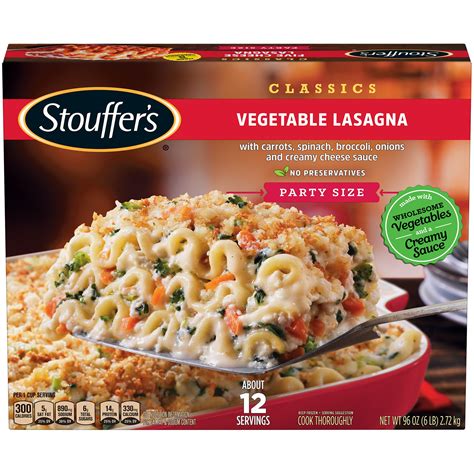 Stouffers Classics Vegetable Lasagna Party Size Frozen Meal
