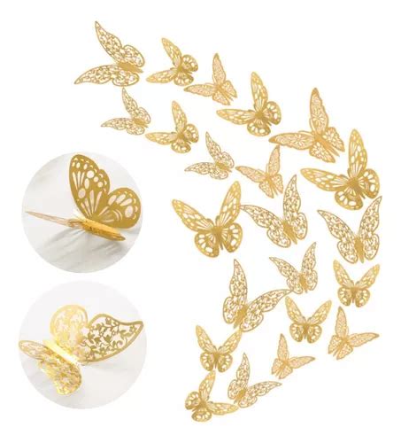 Pzs Mariposas Decorativas D Pared Colore Met Licos Hueco Mercadolibre