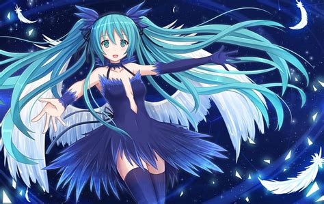 Blue Angel Pretty Dress Cg Hatsune Miku Bonito Adorable Wing