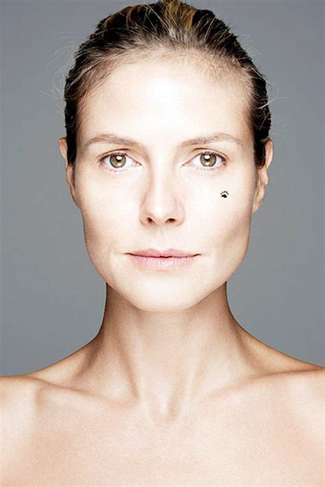 She appeared on the cover of the sports illustrated swimsuit issue in 1998 and was the first german model to become a victoria's secret angel. Heidi Klum poses without make-up for BBC Children In Need