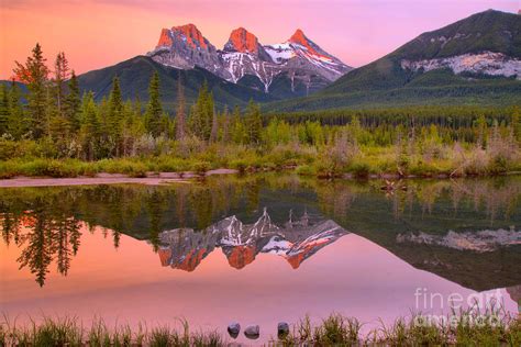 Canmore Three Sisters Brilliant Sunrise Photograph By Adam Jewell Pixels
