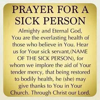 Ask for healing in prayer. Prayer for a sick person #prayer #Baduday | Prayers ...