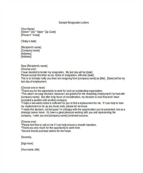 Thank You Resignation Letter Templates 16 Free Word Pdf Format Download