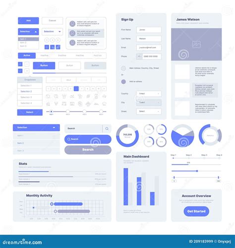 Ui Kit User Layout Elements For Web Design Projects And Mobile