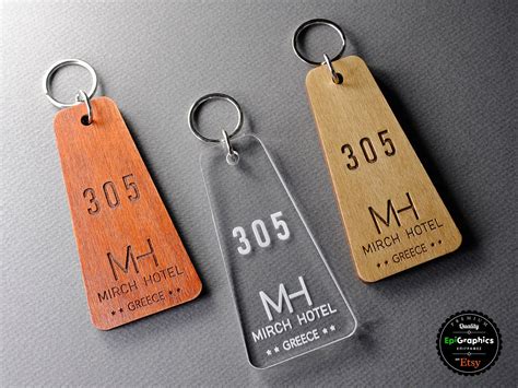 Personalized Key Tag For Hotels Keychain With Your Logo And Etsy In