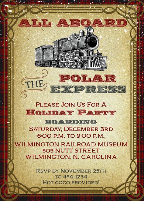 Polar Express Invitation Template Free