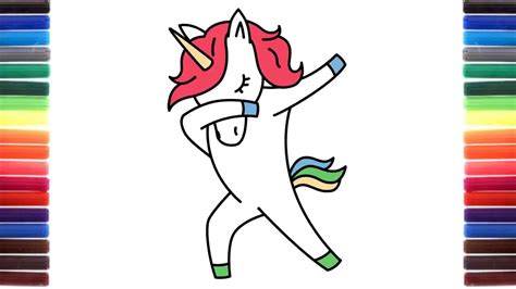 How To Draw A Dabbing Unicorn Emoji For Kids Youtube