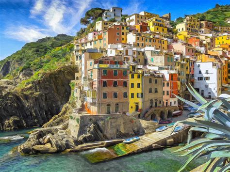 Riomaggiore Cinque Terre Painting By Dominic Piperata Fine Art America