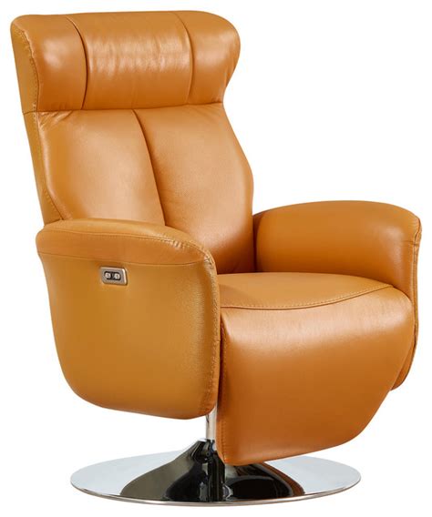 Phoenix Power Recliner Cognac Leather Contemporary Recliner Chairs