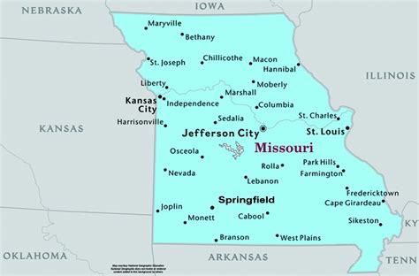 Missouri Map With Cities Photos