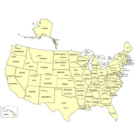 Usa Powerpoint Map With 50 Editable States And Capital Names Clip Art
