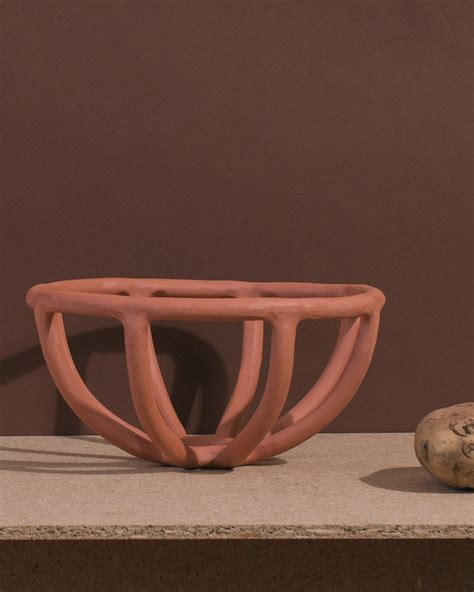 Prong Fruit Bowl, Terracotta | Handmade coffee table, Terracotta decor, Terracotta